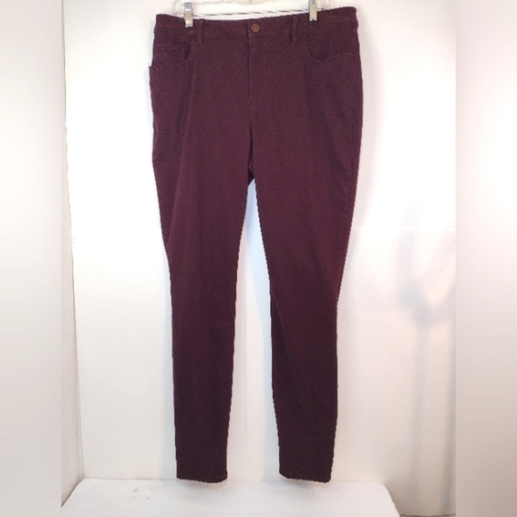 LOFT Pants - LOFT women's burgundy stretchy leggings size (12)
